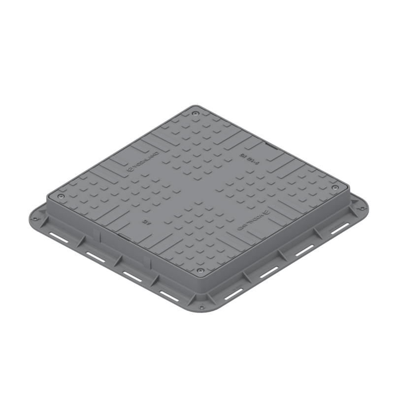 Люк пластиковий Easy 700х700 DN560 квадратний легкий сірий з замком А15