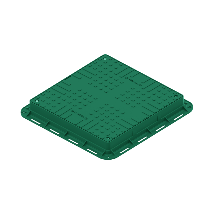 Люк пластиковий Easy 700х700 DN560 квадратний легкий зелений з замком А15