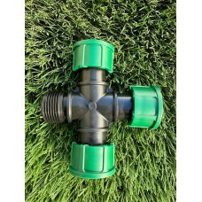 Хрестовина з 3-ма накидними гайками 1“ дюйм, (четверник американка) Irritec 3ВРх1ЗР