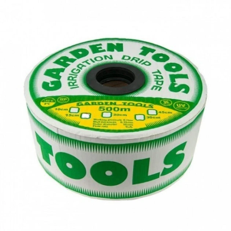 Крапельна стрічка 6 mil, 1л/год 500 м, 20 см між крапельницями, Garden Tools