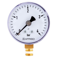 Манометр для тиску води AFRISO RF на 4 бари з нижнім підключенням 1/4“ Ø63 мм 63512