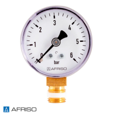 Манометр для тиску води AFRISO RF на 6 бар з нижнім підключенням 1/4“ Ø63 мм 63513