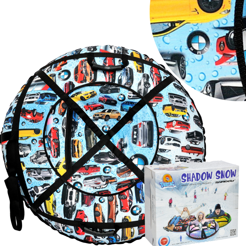 Тюбінг надувні санчата 100 см “бмв“ (Оксфорд, ПВХ) плюшка для снігу