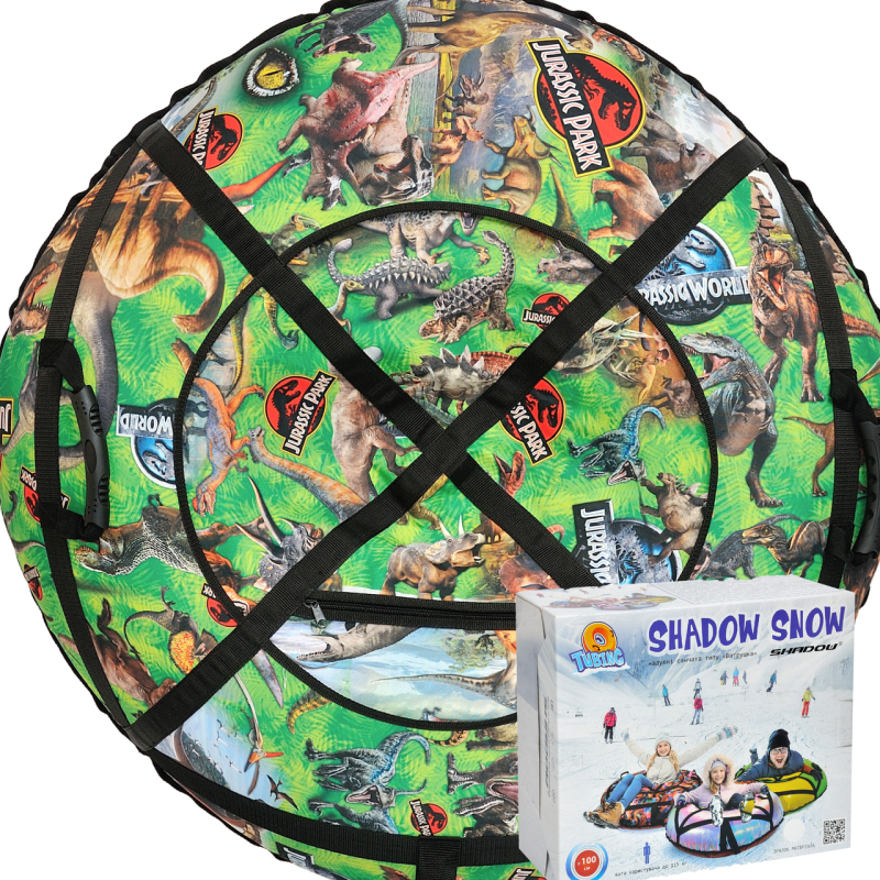 Тюбінг для катання по снігу 100 см “динозаври“ (Оксфорд, ПВХ) санки ватрушка