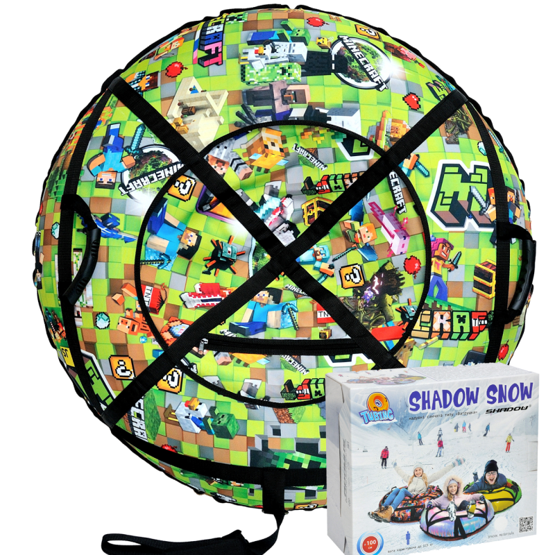 Тюбінг 100 см “Майнкрафт“ (Оксфорд, ПВХ) надувні санчата ватрушка для снігу
