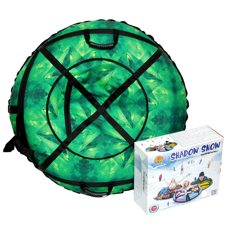 Тюбінг надувна ватрушка 100 см “зелений кристал“ (Оксфорд, ПВХ) плюшка для снігу