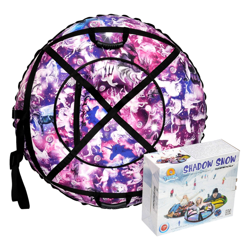 Надувні санки 100 см “єдинороги“ (Оксфорд, ПВХ) плюшка для катання по снігу