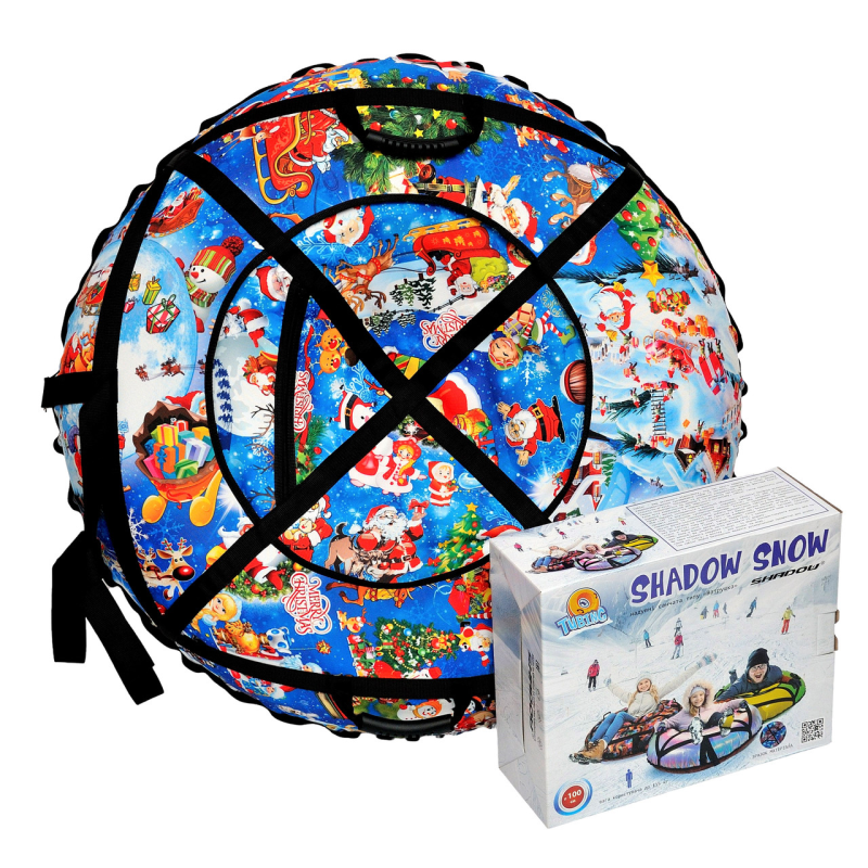 Тюбінг для катання 100 см “Новий рік“ (Оксфорд, ПВХ) ватрушка надувна