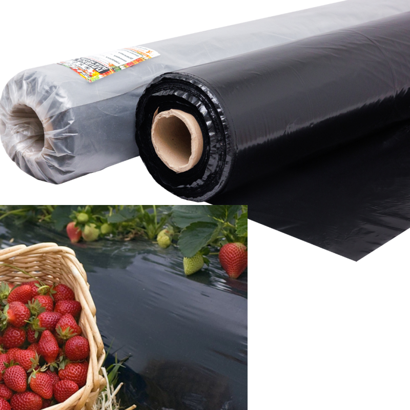 Плівка 30 мкм 1.200м* 500 м чорна поліетиленова для мульчування полуниці Плівка 30 мкм 1.200м* 500 м чорна поліетиленова для мульчування полуниці