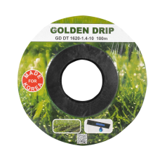Крапельна стрічка 8 mil крок 10 см 100 м бухта емітерна GOLDEN DRIP
