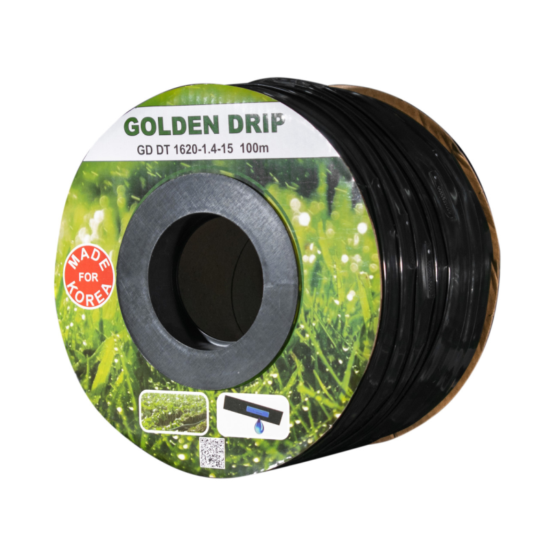 Стрічка крапельна 8 mil крок 20 см бухта 100 метрів емітерна GOLDEN DRIP Стрічка крапельна 8 mil крок 20 см бухта 100 метрів емітерна GOLDEN DRIP