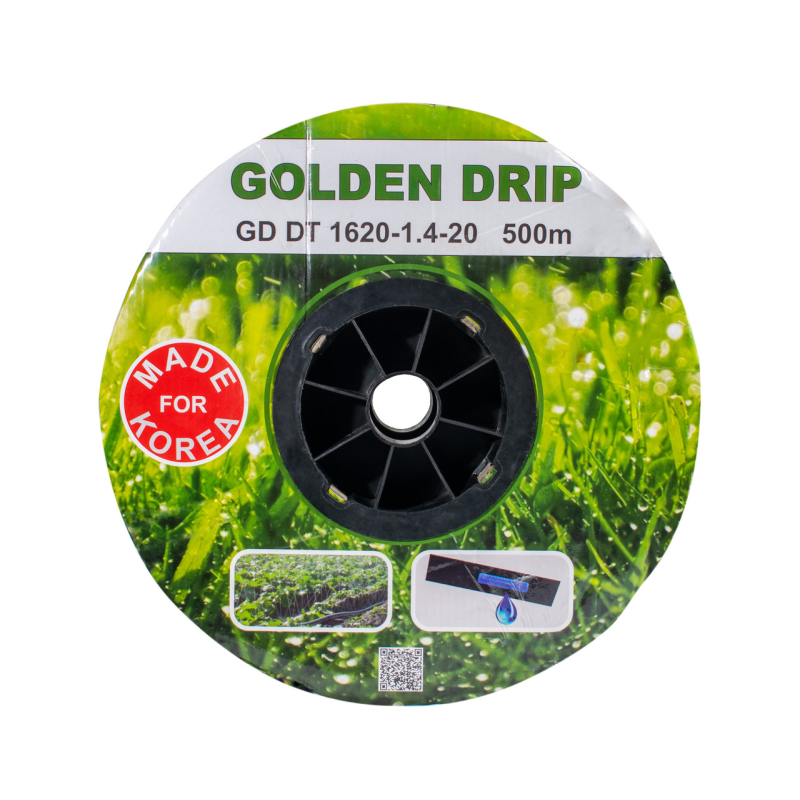 Крапельна стрічка 8 mil крок 20 см бухта 500 метрів емітерна GOLDEN DRIP Крапельна стрічка 8 mil крок 20 см бухта 500 метрів емітерна GOLDEN DRIP