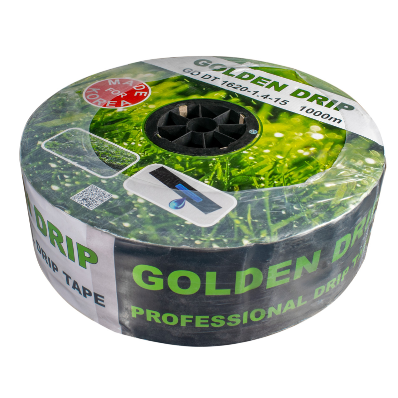 Крапельна стрічка 8 mil крок 15 см бухта 1000 метрів емітерна GOLDEN DRIP Крапельна стрічка 8 mil крок 15 см бухта 1000 метрів емітерна GOLDEN DRIP
