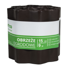 Бордюрна пластикова стрічка 15 см 9 метрів коричнева VARTCO (Польща)