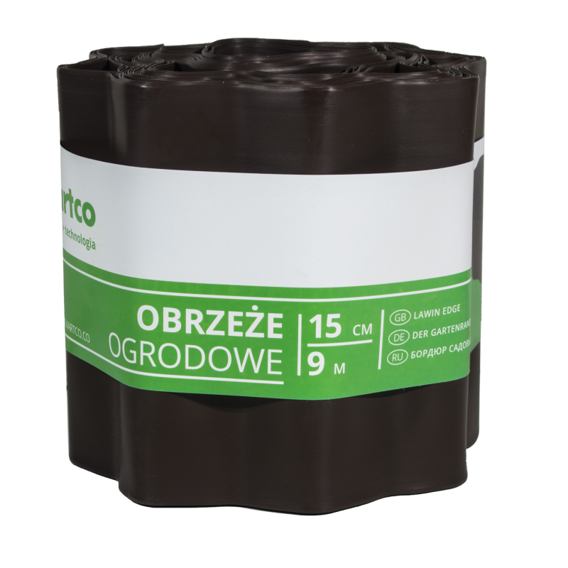 Бордюрна пластикова стрічка 15 см 9 метрів коричнева VARTCO (Польща) Бордюрна пластикова стрічка 15 см 9 метрів коричнева VARTCO (Польща)