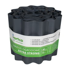 Бордюрна стрічка 20 см 9 метрів сіра посилена VARTCO (Польща)