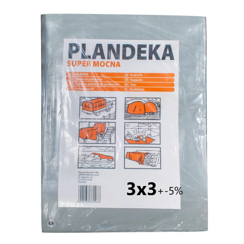 Тент 160 г/м2 3мх3м тарпауліновий “PLANDEKA“ від снігу Тент 160 г/м2 3мх3м тарпауліновий “PLANDEKA“ від снігу