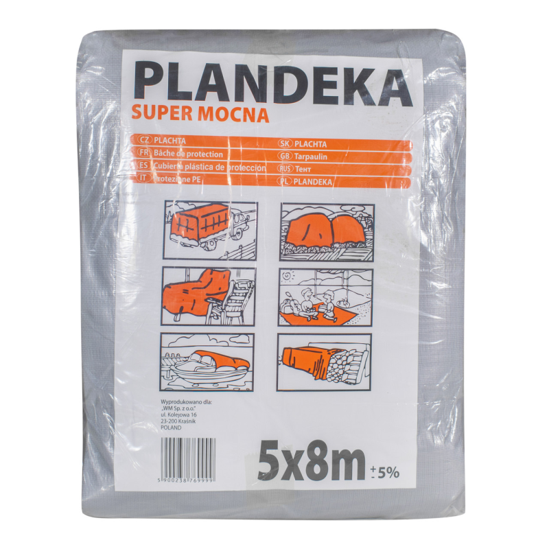 Тент 160 г/м2 5 мх8м “PLANDEKA“ тент тарпауліновий покривний Тент 160 г/м2 5 мх8м “PLANDEKA“ тент тарпауліновий покривний