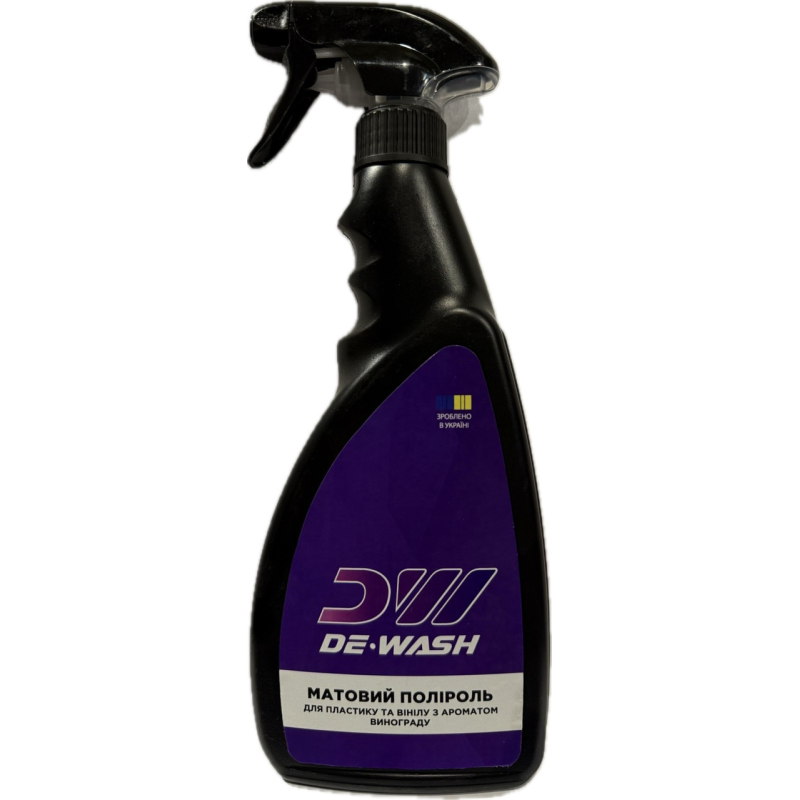 Матовий поліроль для пластику та вінілу De-Wash з ароматом винограду, 0.5л