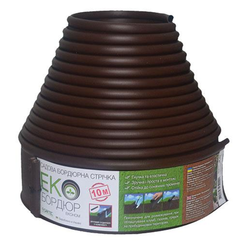 Екобордюр Економ 10 м (коричневий) Gartec Екобордюр Економ 10 м (коричневий) Gartec