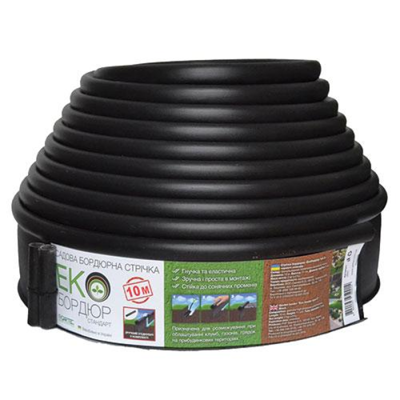 Екобордюр Стандарт 10 м (чорний) Gartec Екобордюр Стандарт 10 м (чорний) Gartec