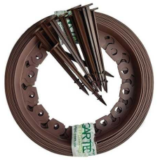 Садовий бордюр “Універсальний” коричневий 10 м (+20 кілків для фіксації) Gartec