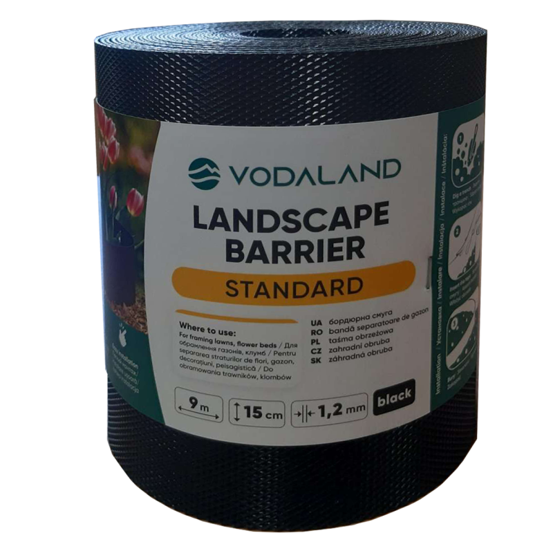 Смуга бордюрна пластикова H150 чорна 9 м