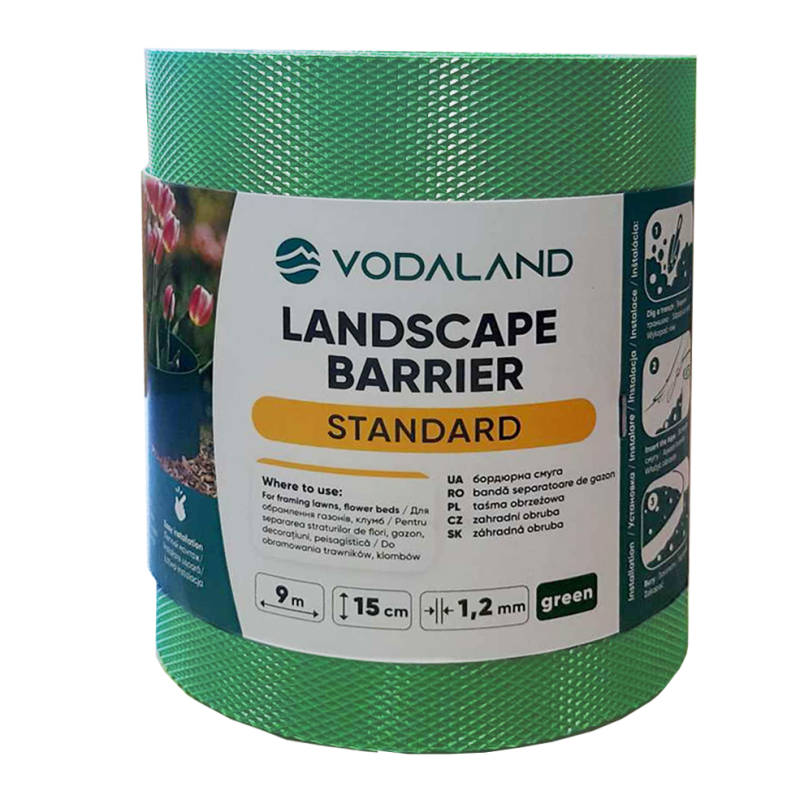 Смуга бордюрна пластикова H150 зелена 9 м