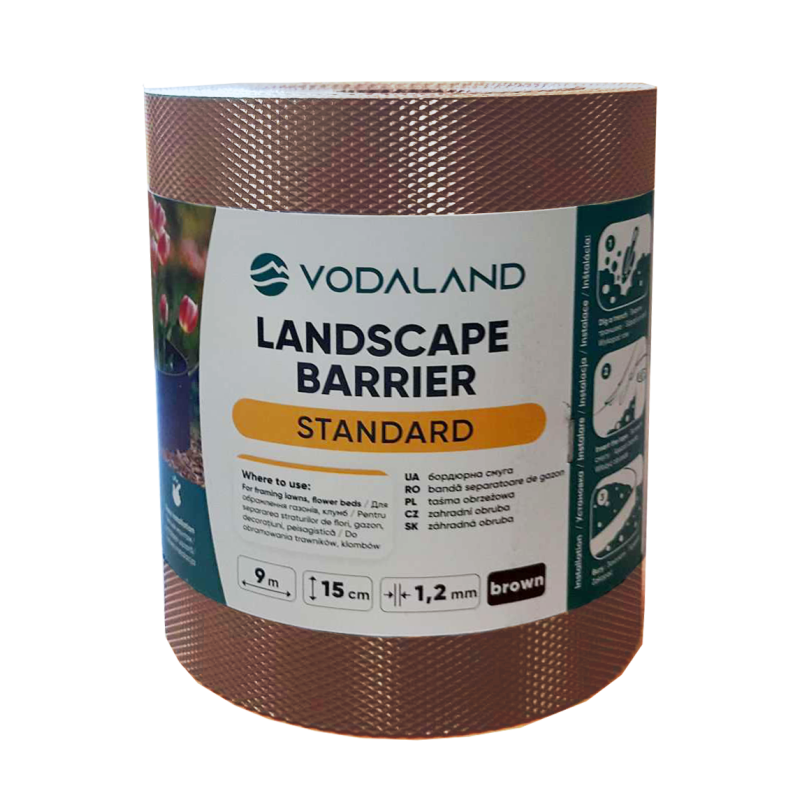 Смуга бордюрна пластикова H150 коричнева 9 м