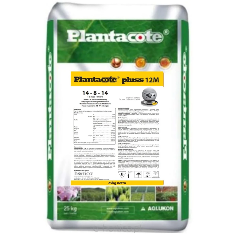 Добриво Плантакот Plantacote Pluss 12M (14-9-15+2MgO+ME), мішок 25 кг