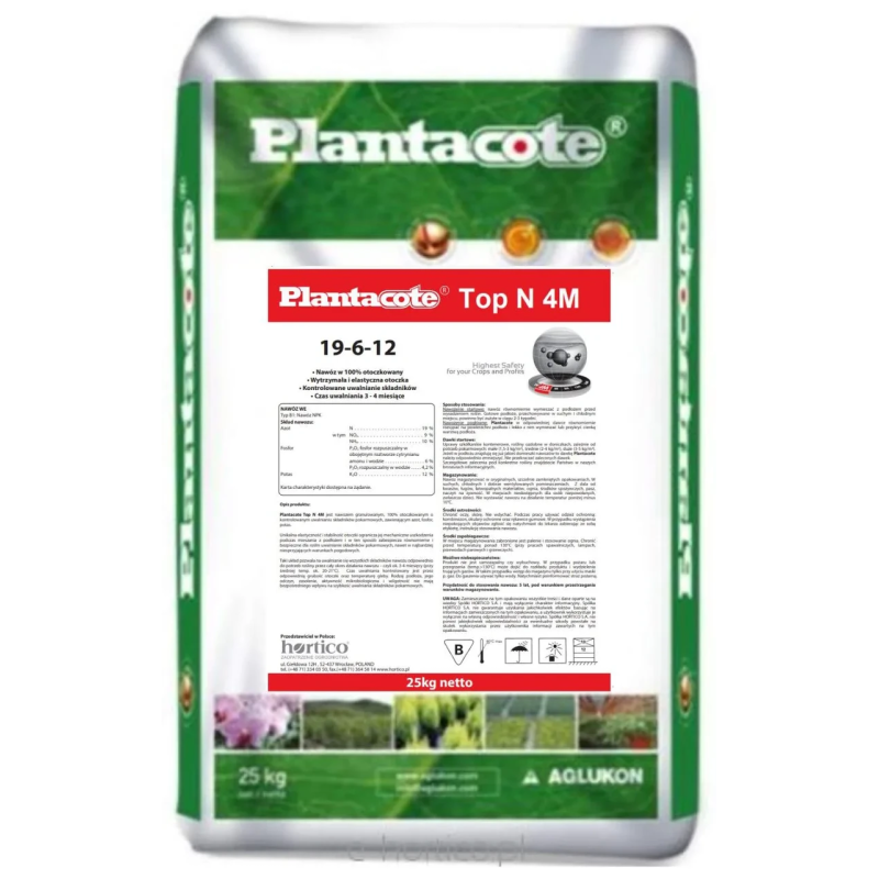 Добриво Плантакот Plantacote Top N 4М (19-6-112+4,5S), мішок 25 кг