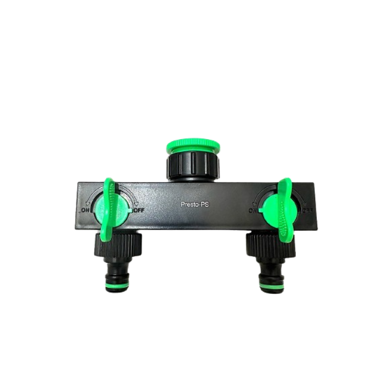 Кран шаровий Presto-PS на 2 виходи з внутрішнім різьбленням 3/4-1 дюйм (4080) Кран шаровий Presto-PS на 2 виходи з внутрішнім різьбленням 3/4-1 дюйм (4080)